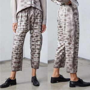 RAQUEL ALLEGRA Sunday Pull on Ankle PANTS Size 2 M Silk Cotton Moss Tie Dye